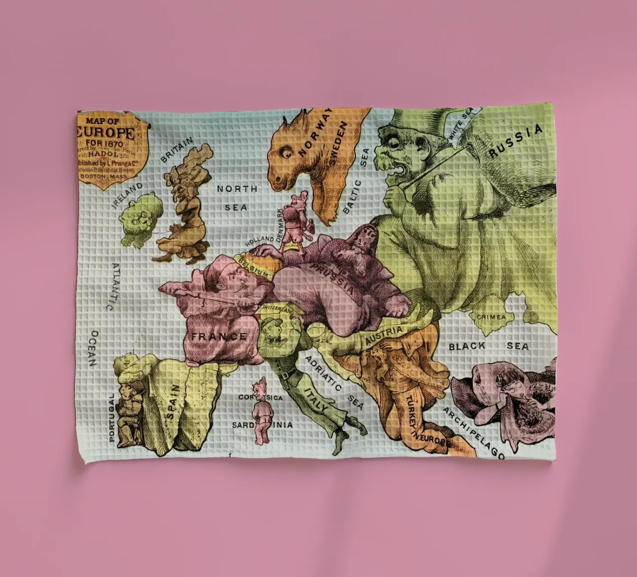 Map of Europe for 1870 canovaccio da cucina da Vintage by JUNIQE