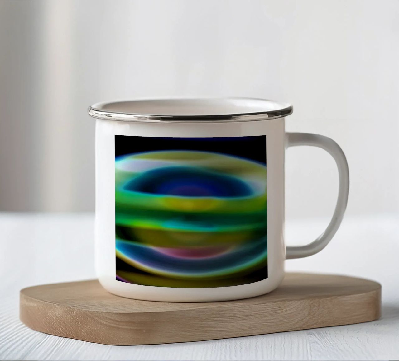 Illusione dallo spazio tazza in smalto da Gürsel Yesil Digital Art