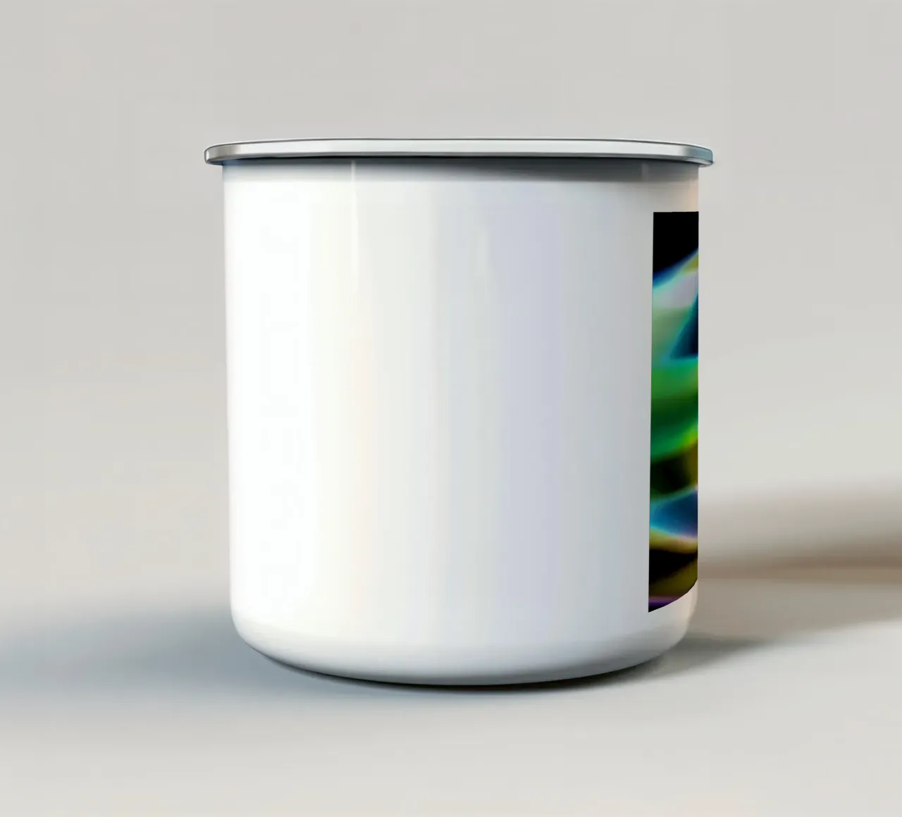 Illusion aus dem Weltraum Emaille Tasse von Gürsel Yesil Digital Art