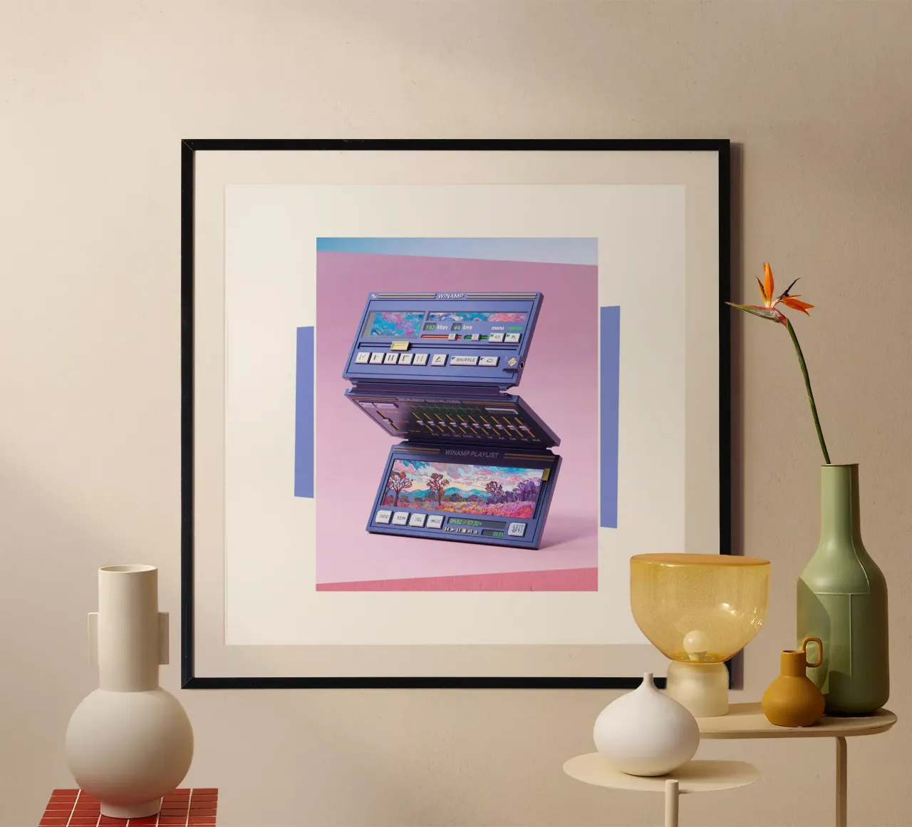 Winamp poster con telaio in alluminio da fortrart