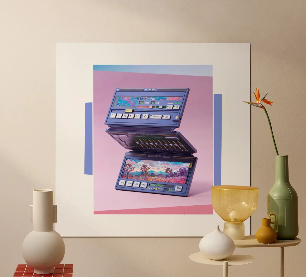 Winamp poster con telaio in alluminio da fortrart