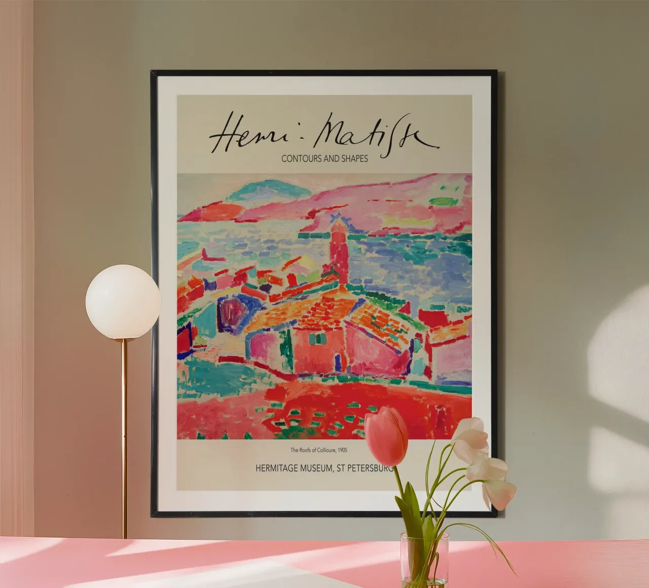 The Roofs of Collioure, 1925 print by Henri Matisse poster with aluminum frame by Trending Art Company