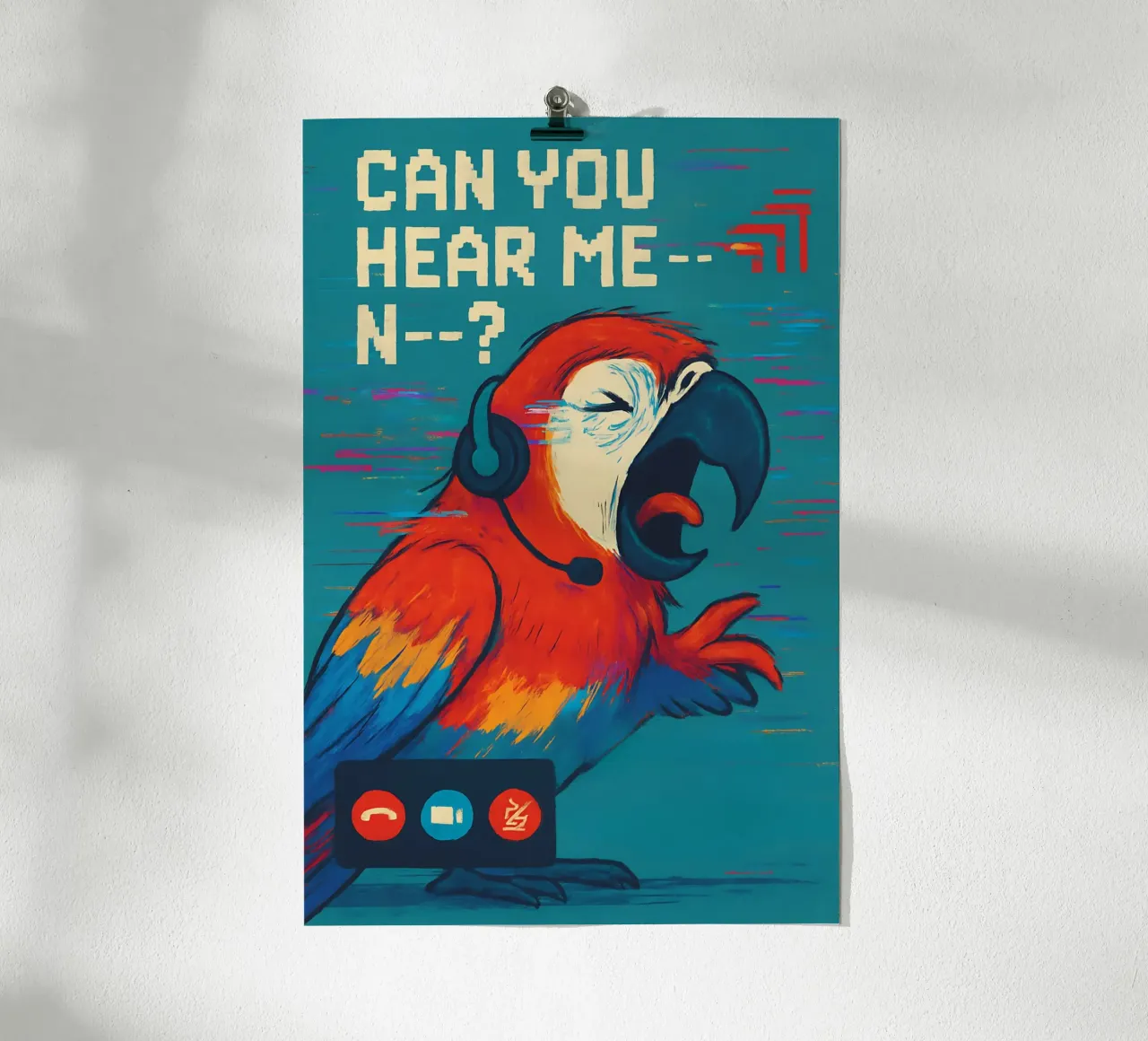 Meme divertente sul pappagallo poster con telaio in plastica da Funny Humor Art