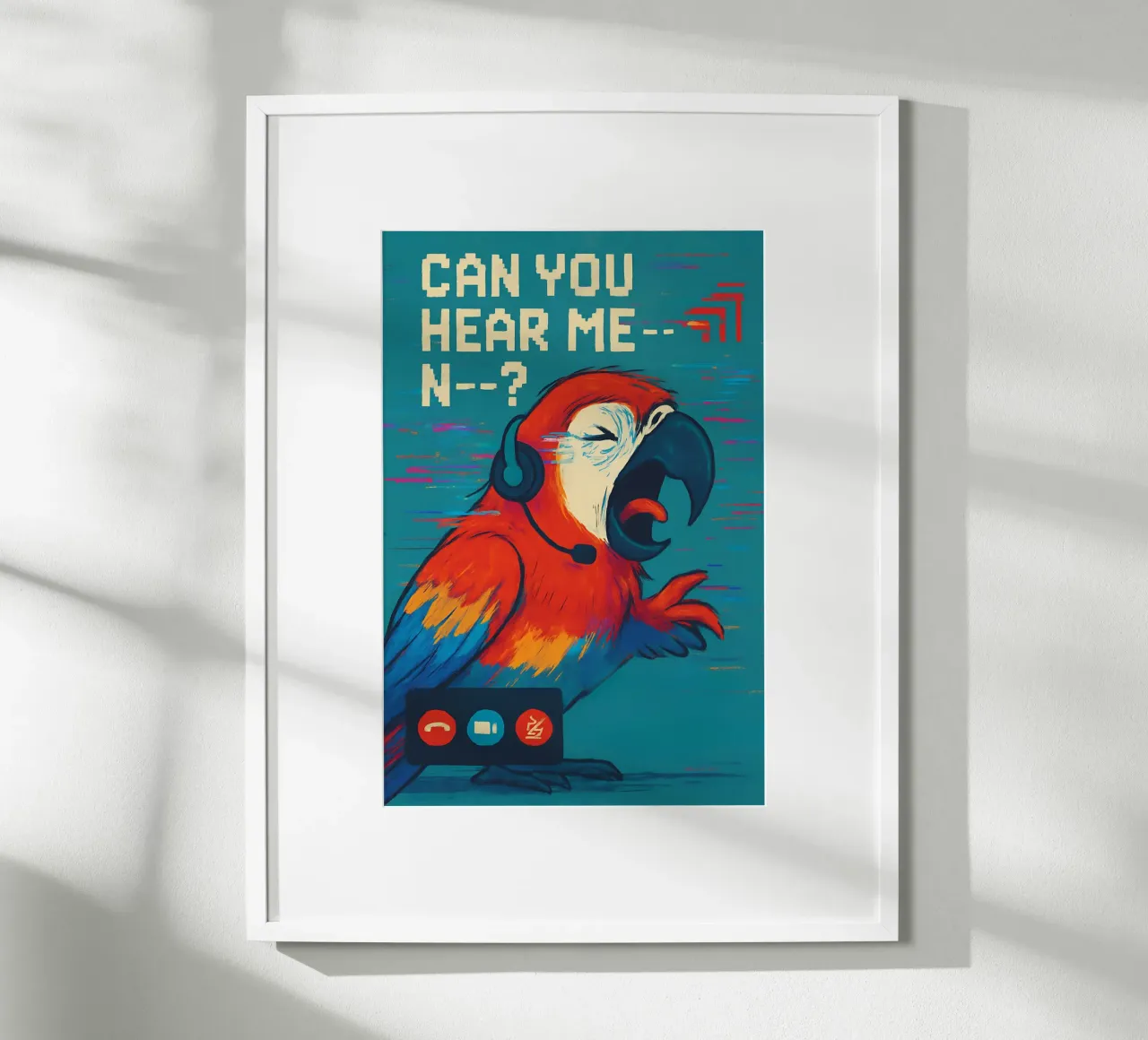 Meme divertente sul pappagallo poster con telaio in plastica da Funny Humor Art