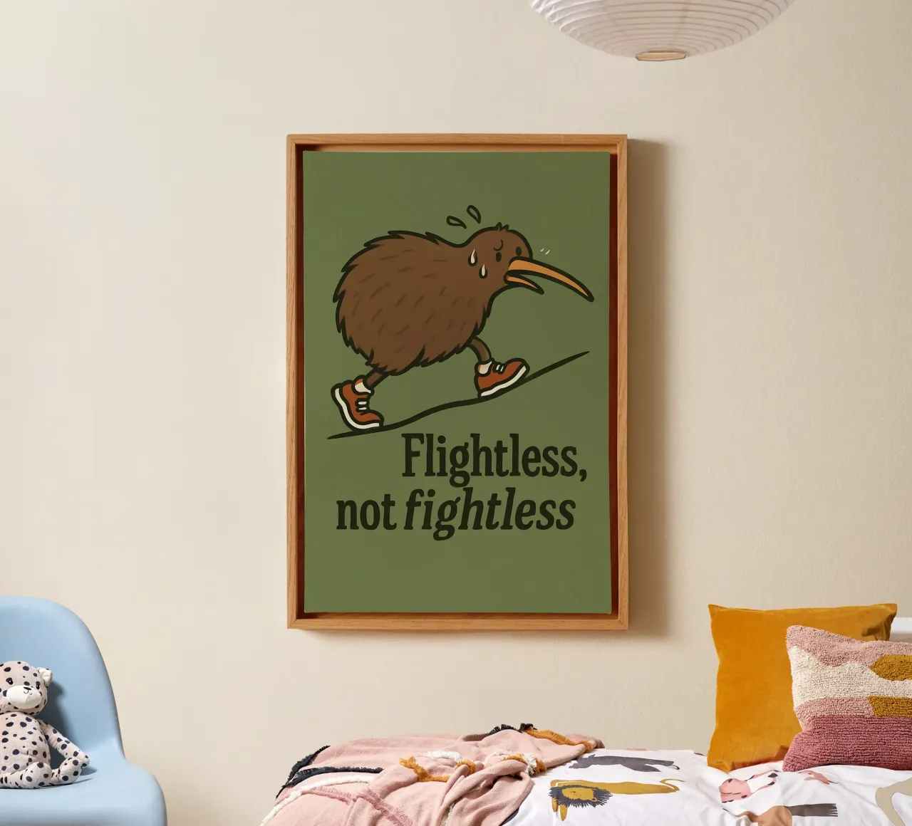 Meme divertente sull'uccello kiwi tela con Cornice a cassetta da Funny Humor Art