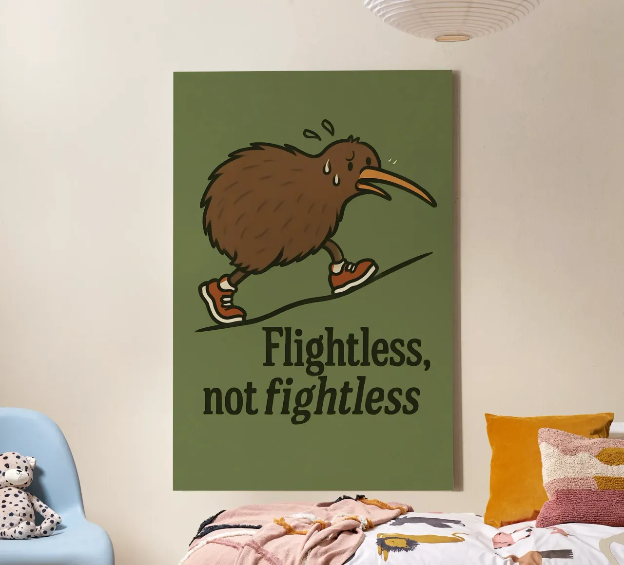 Meme divertente sull'uccello kiwi tela con Cornice a cassetta da Funny Humor Art