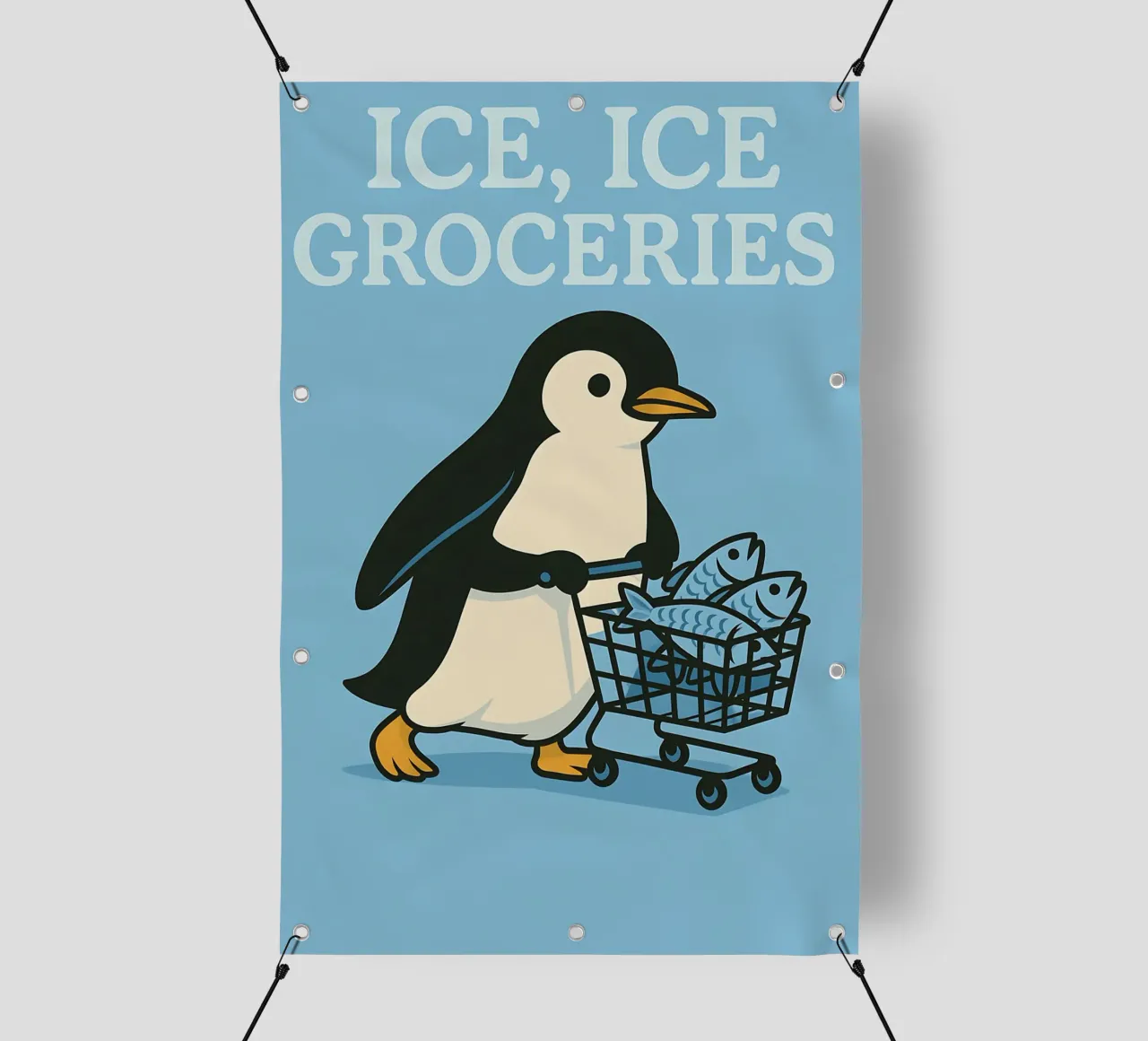 Meme divertente sui pinguini telo in pvc da Funny Humor Art