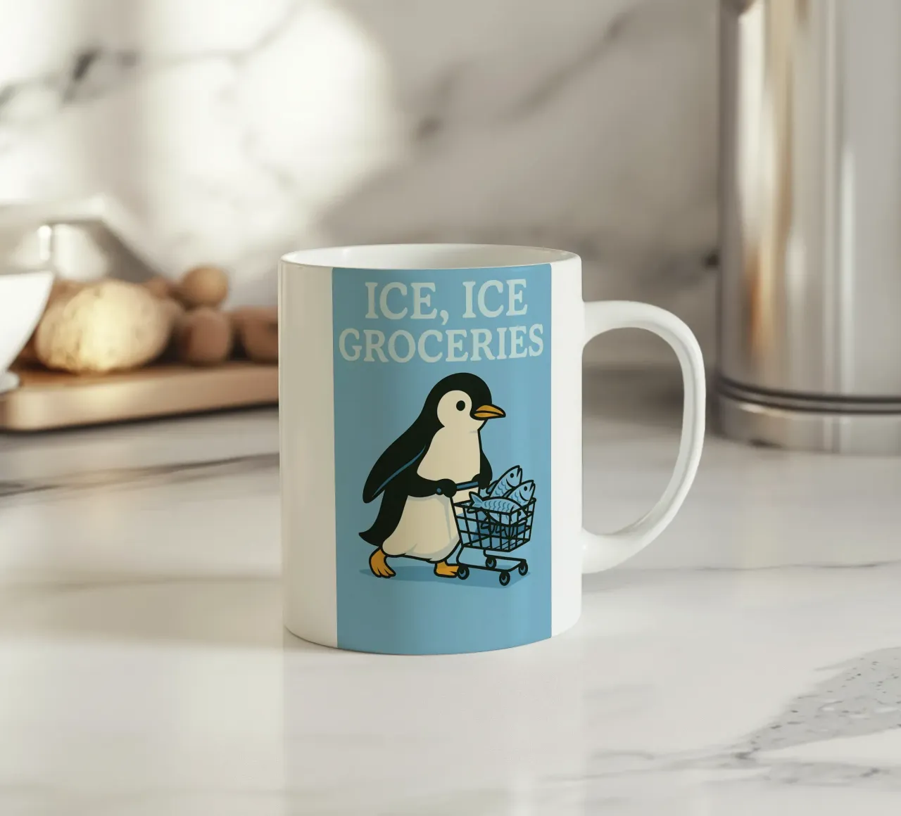 Meme divertente sui pinguini tazza in ceramica da Funny Humor Art