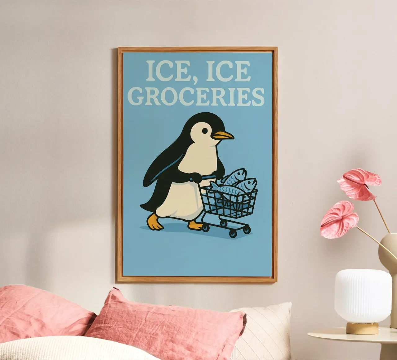 Meme divertente sui pinguini alluminio dibond da Funny Humor Art