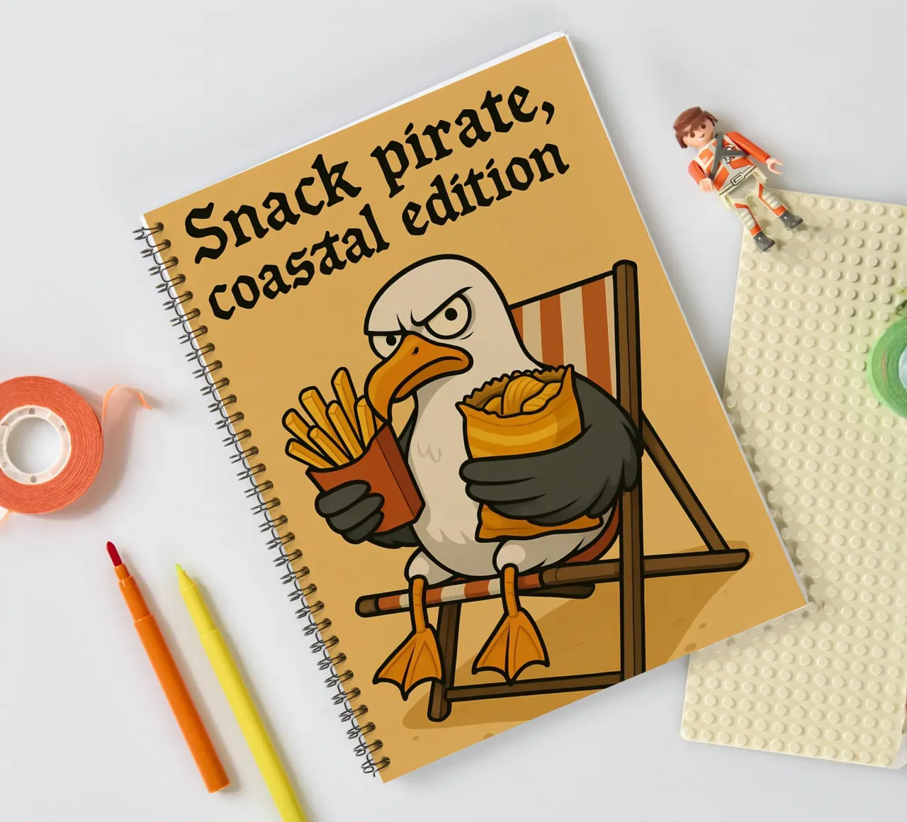 Funny Seagull Meme spiral notebook by Funny Humor Art
