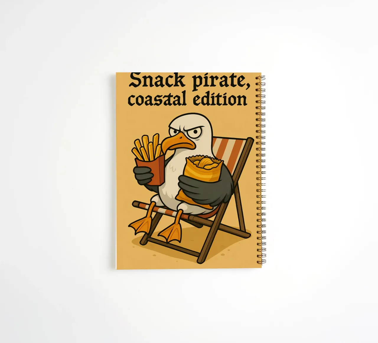 Funny Seagull Meme spiral notebook by Funny Humor Art