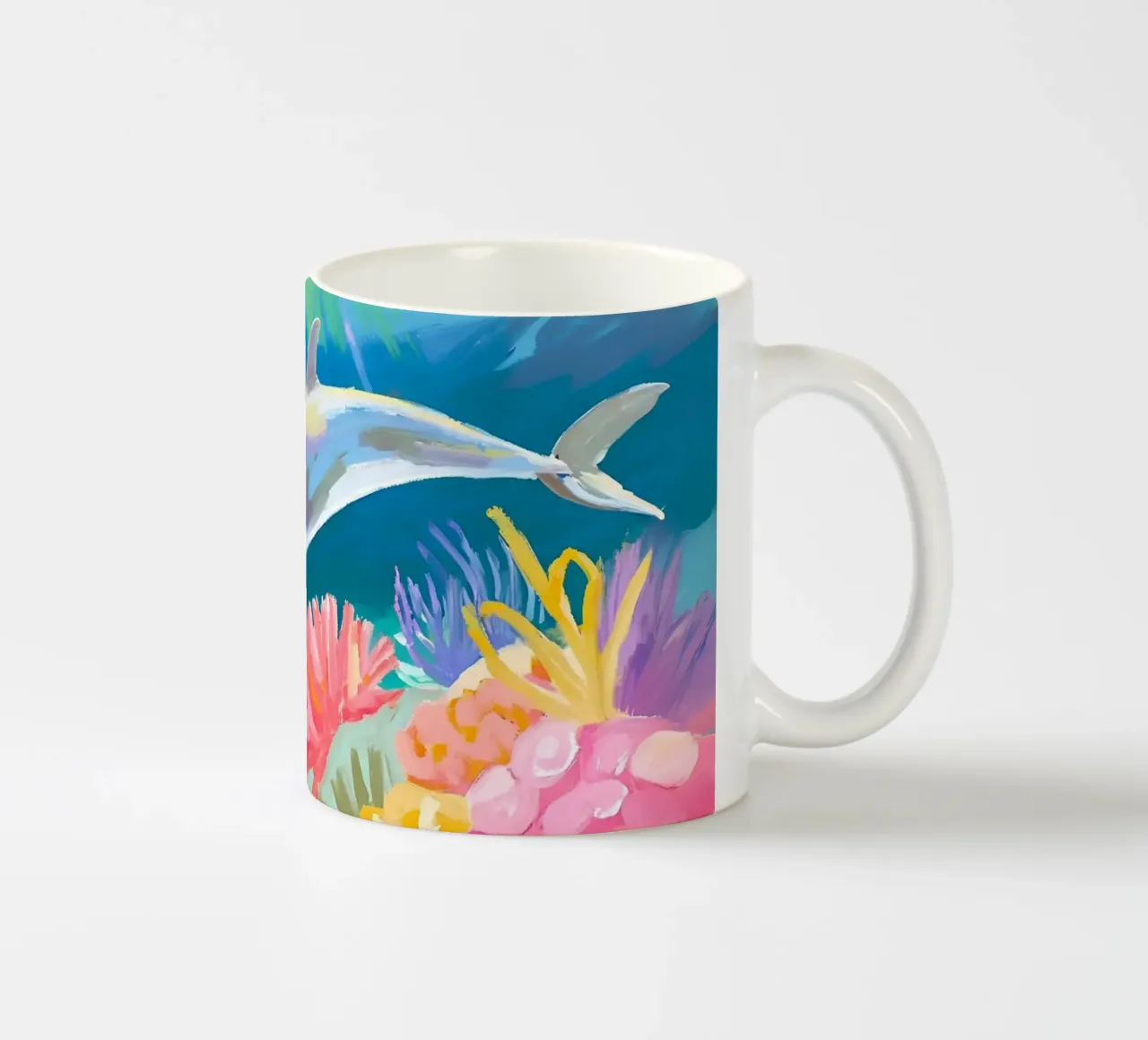 Delfino tursiope | Danza dei delfini tazza in ceramica da Trinkets NL Design Studio