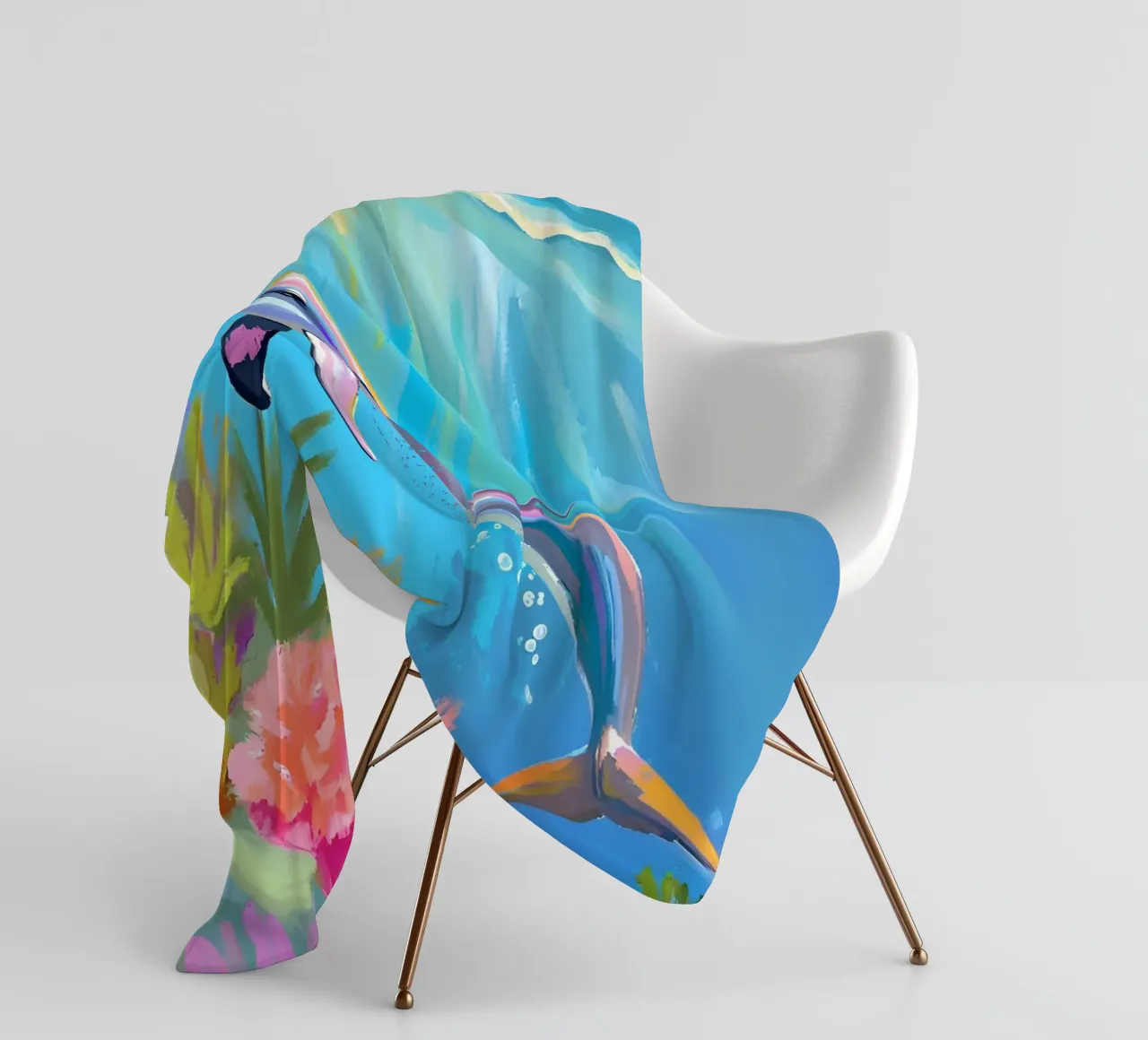 🪸🐬 Tumbler Delphin | Tanz des Delphins Fleecedecke von Trinkets NL Design Studio