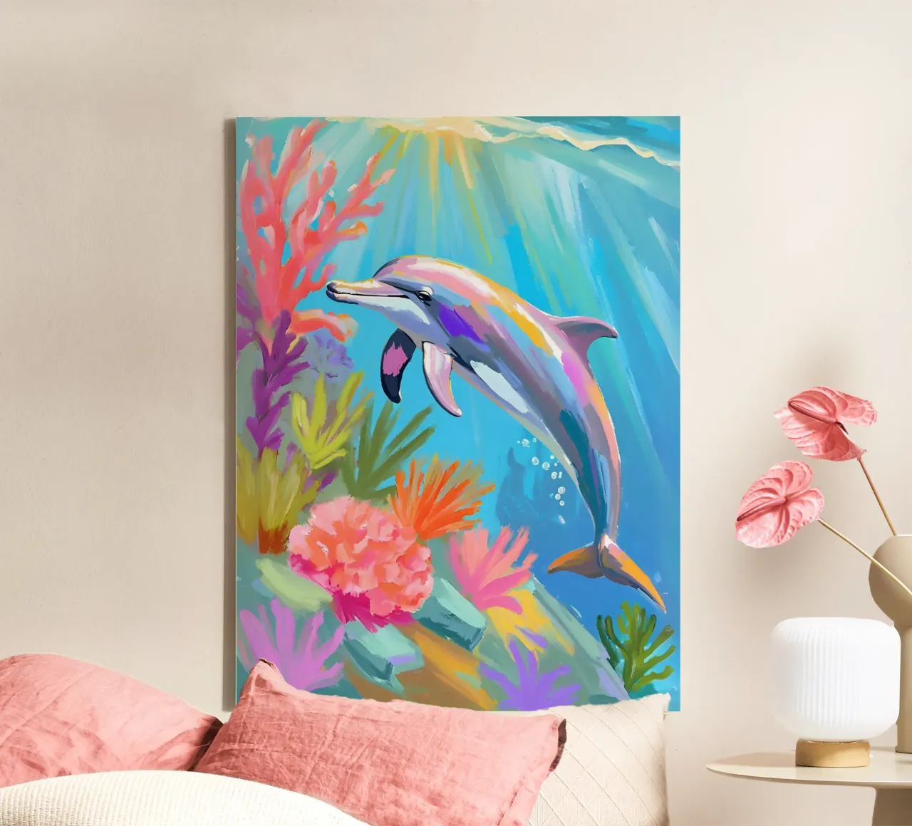 🪸🐬 Tumbler Dolphin | Dance of the Dolphin canvas by Trinkets NL Design Studio