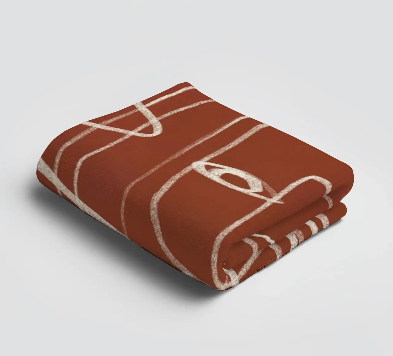Dessin au trait portrait abstrait terre cuite 03 serviette de bain de Little Dean