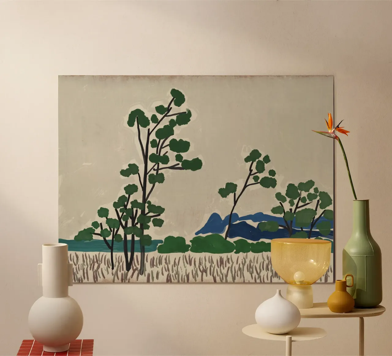 Paesaggio su pannello di legno poster da Little Dean