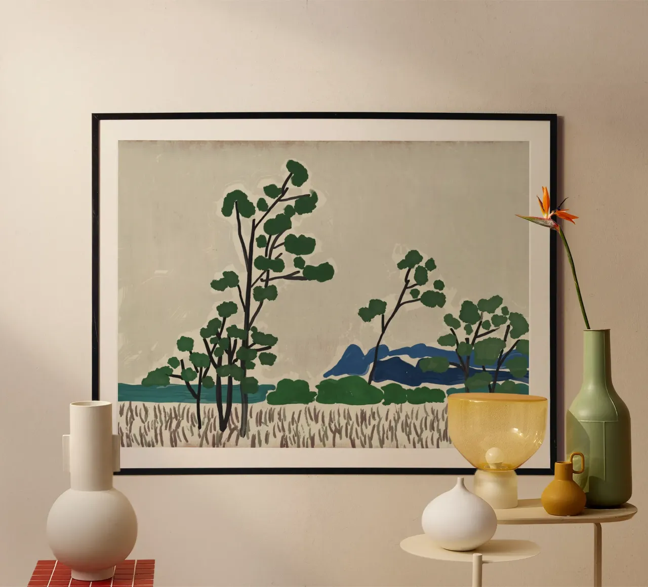 Paesaggio su pannello di legno poster da Little Dean