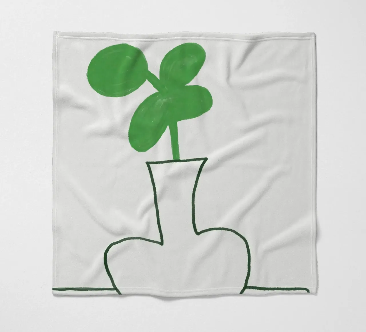 Clover on the table fleece blanket by Little Dean