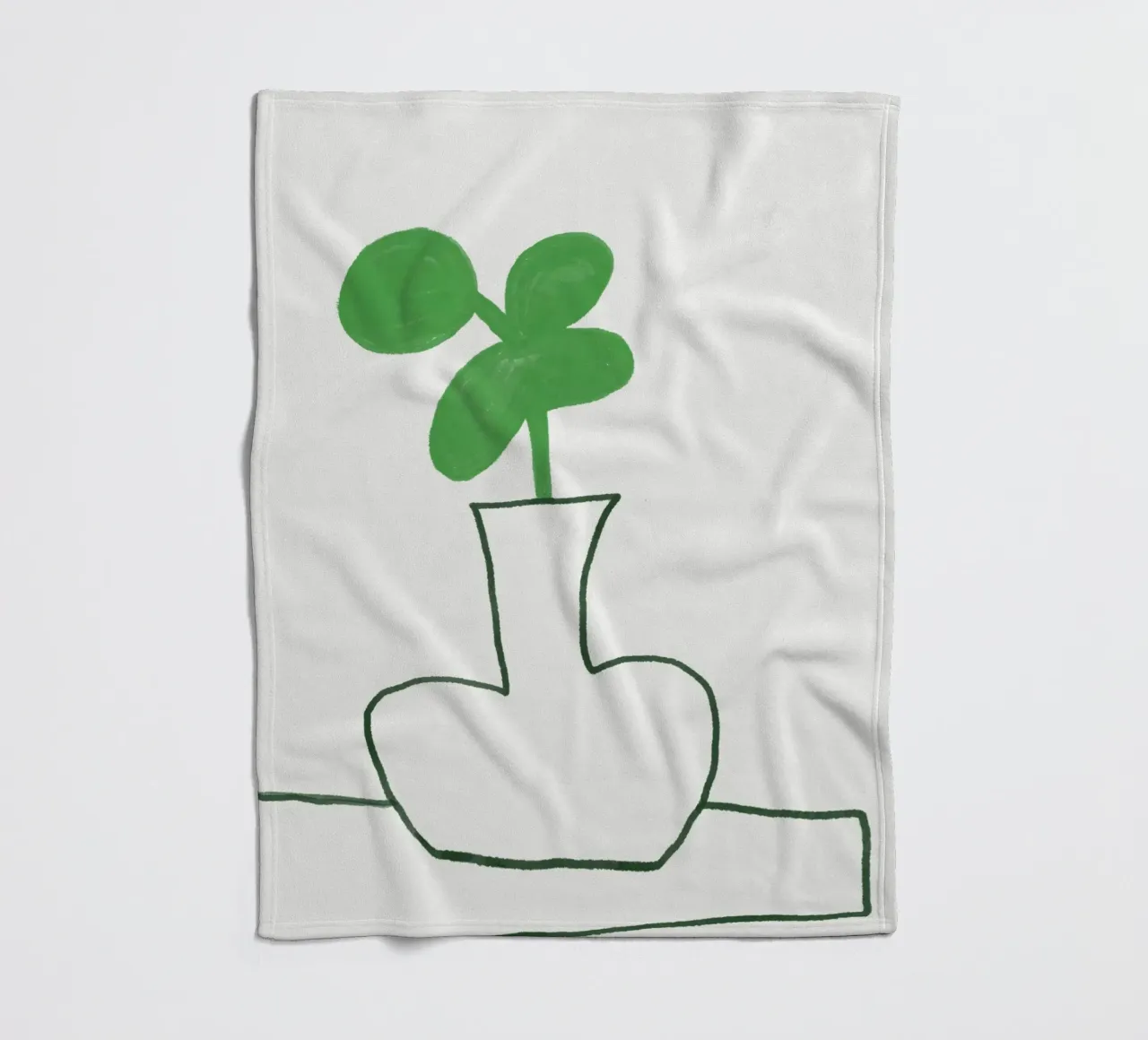 Clover on the table fleece blanket by Little Dean