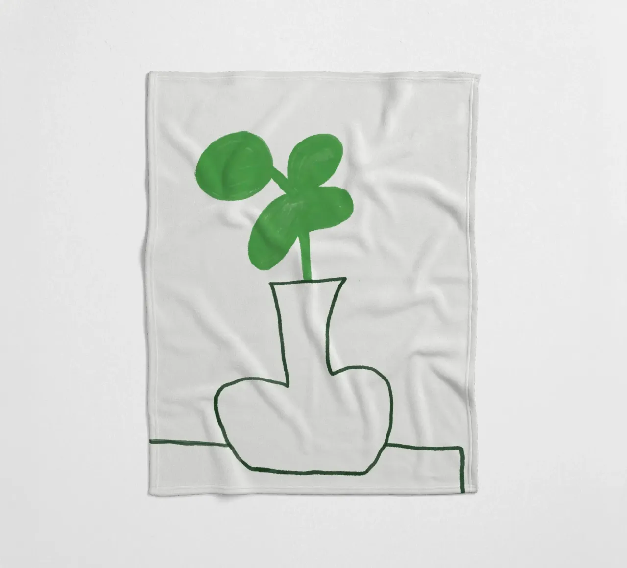 Clover on the table fleece blanket by Little Dean