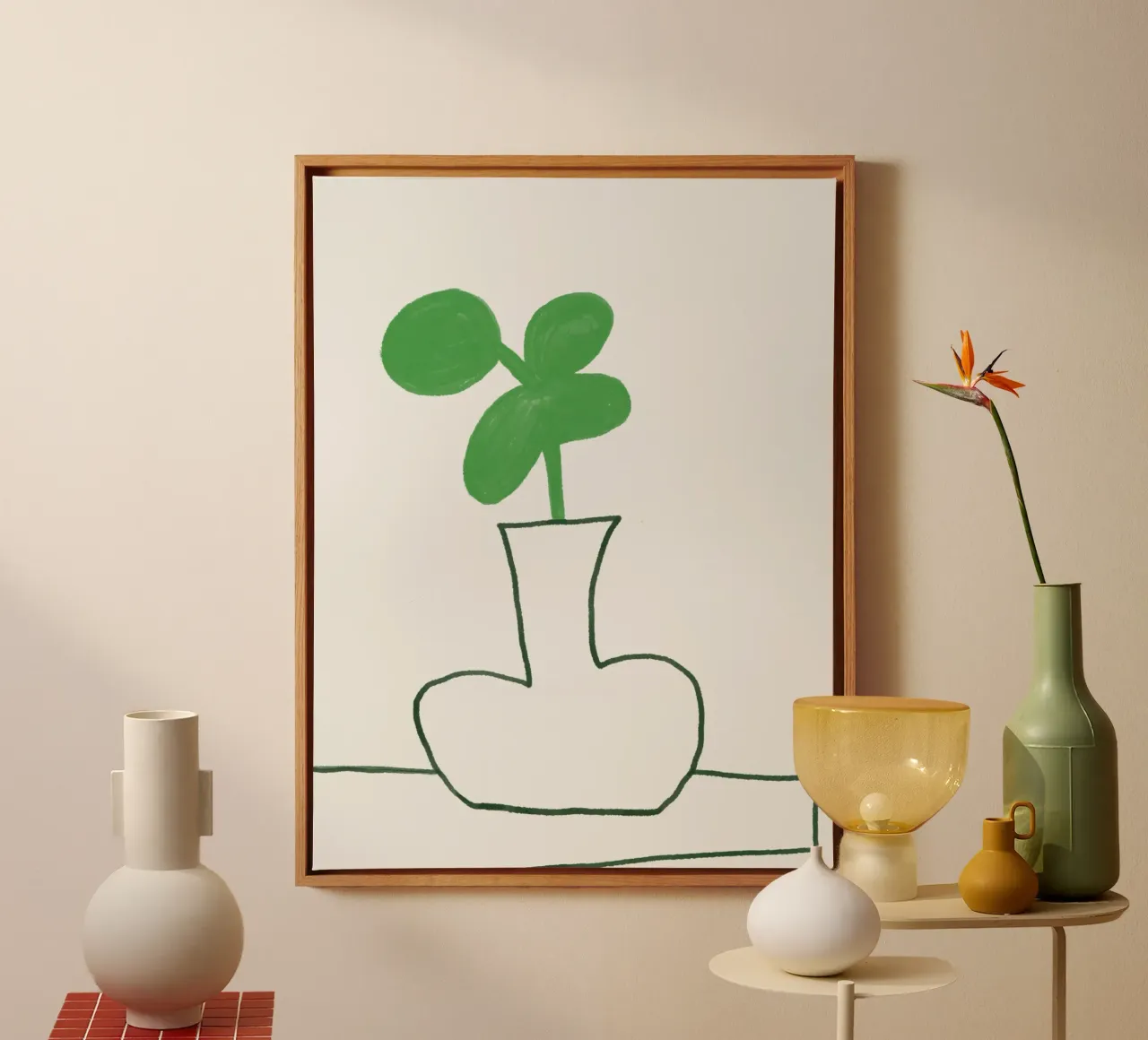 Clover on the table canvas with Floater frame by Little Dean