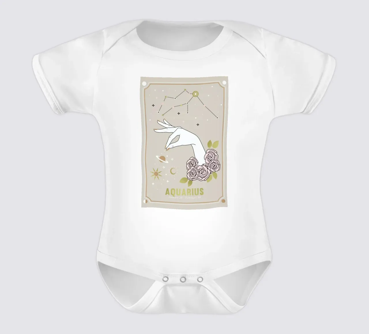 Aquarius body neonato maniche corte da cafelab
