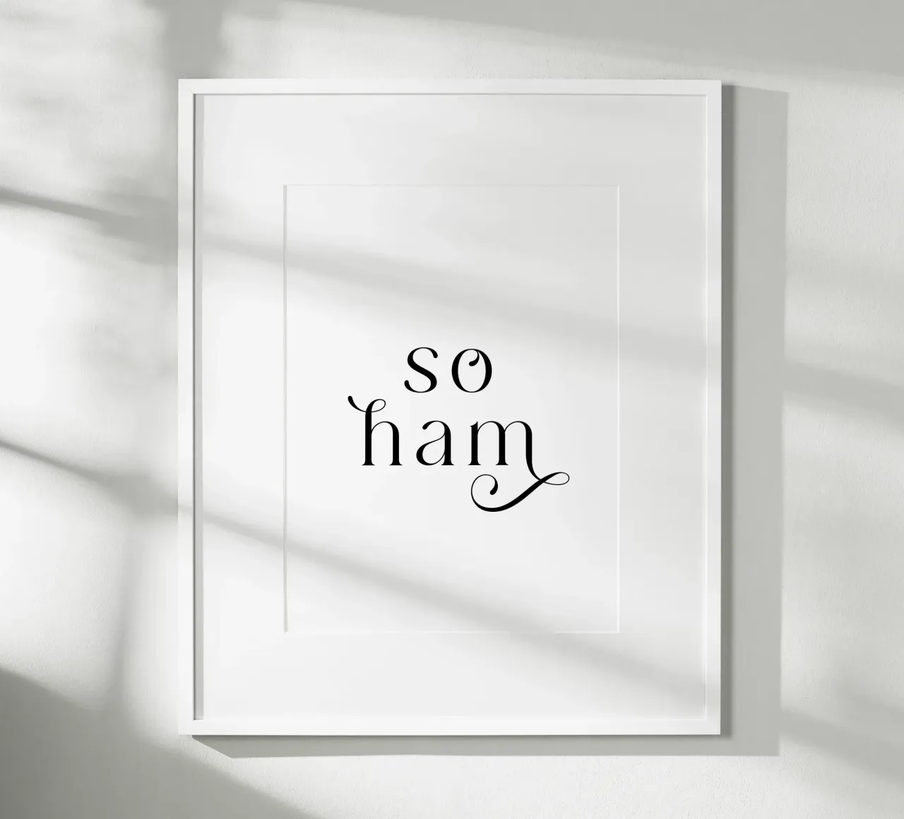 so ham > black & white poster con telaio in alluminio da mymia