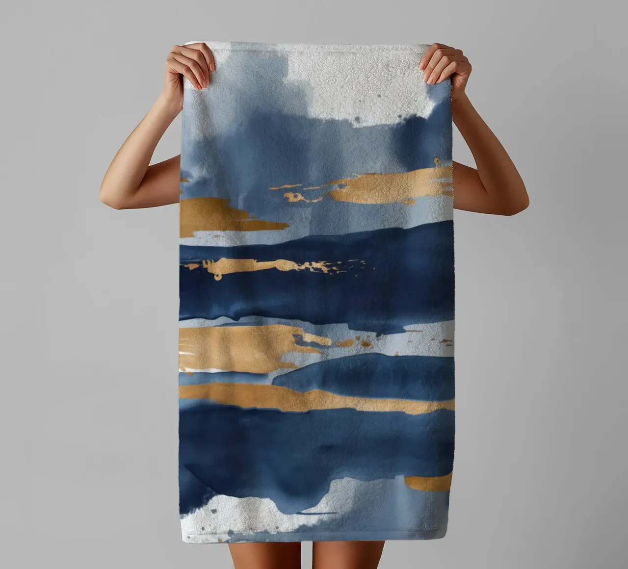 Serenità d'oro azzurro asciugamano da bagno da Monarch Arc