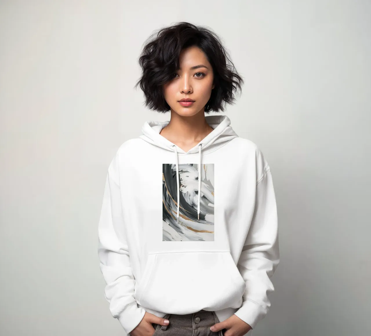 Grayscale Vortex Essence Hoodie von Monarch Arc