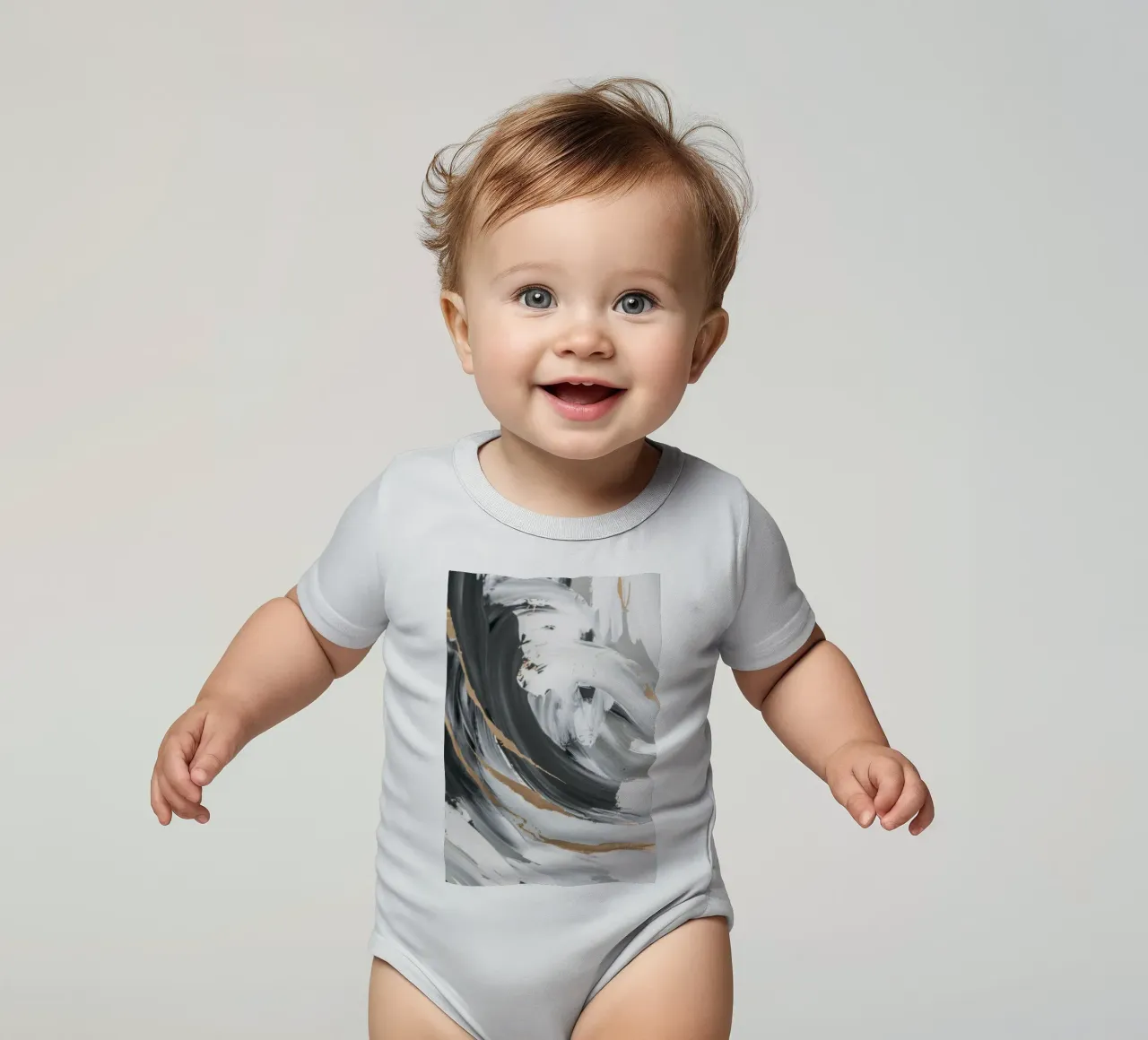 Essenza di vortice in scala di grigi body neonato maniche corte da Monarch Arc