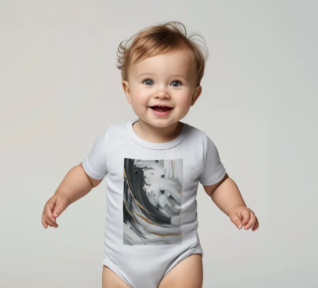 Grayscale Vortex Essence Kurzarm Babybody von Monarch Arc