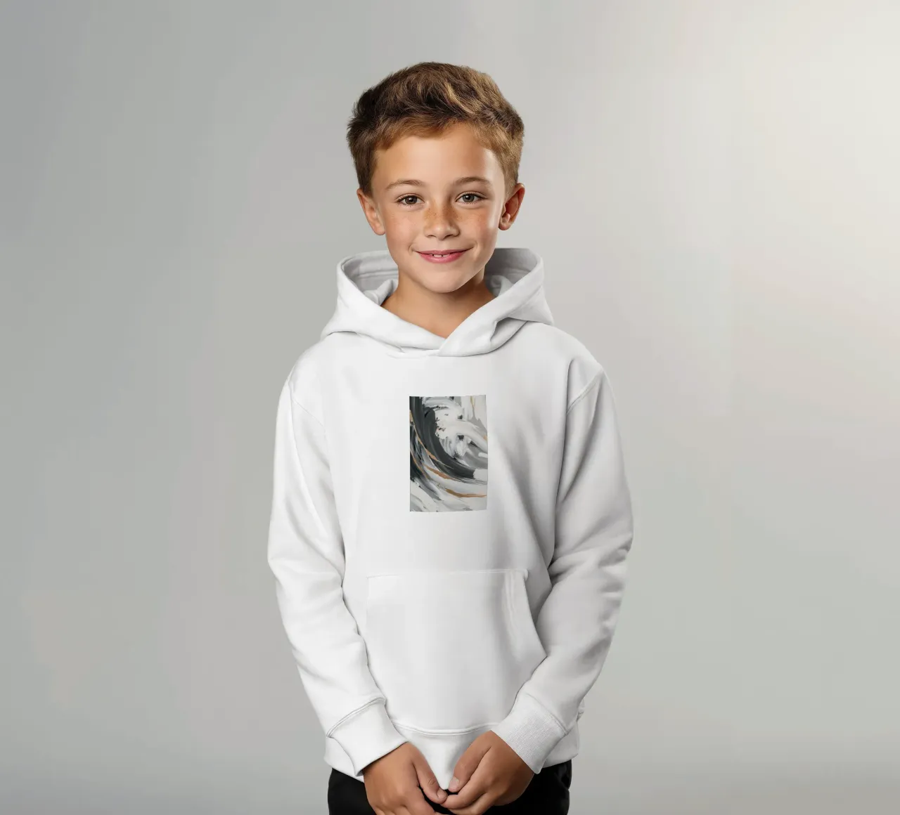 Esencia de vórtice en escala de grises sudadera con capucha para niño de Monarch Arc