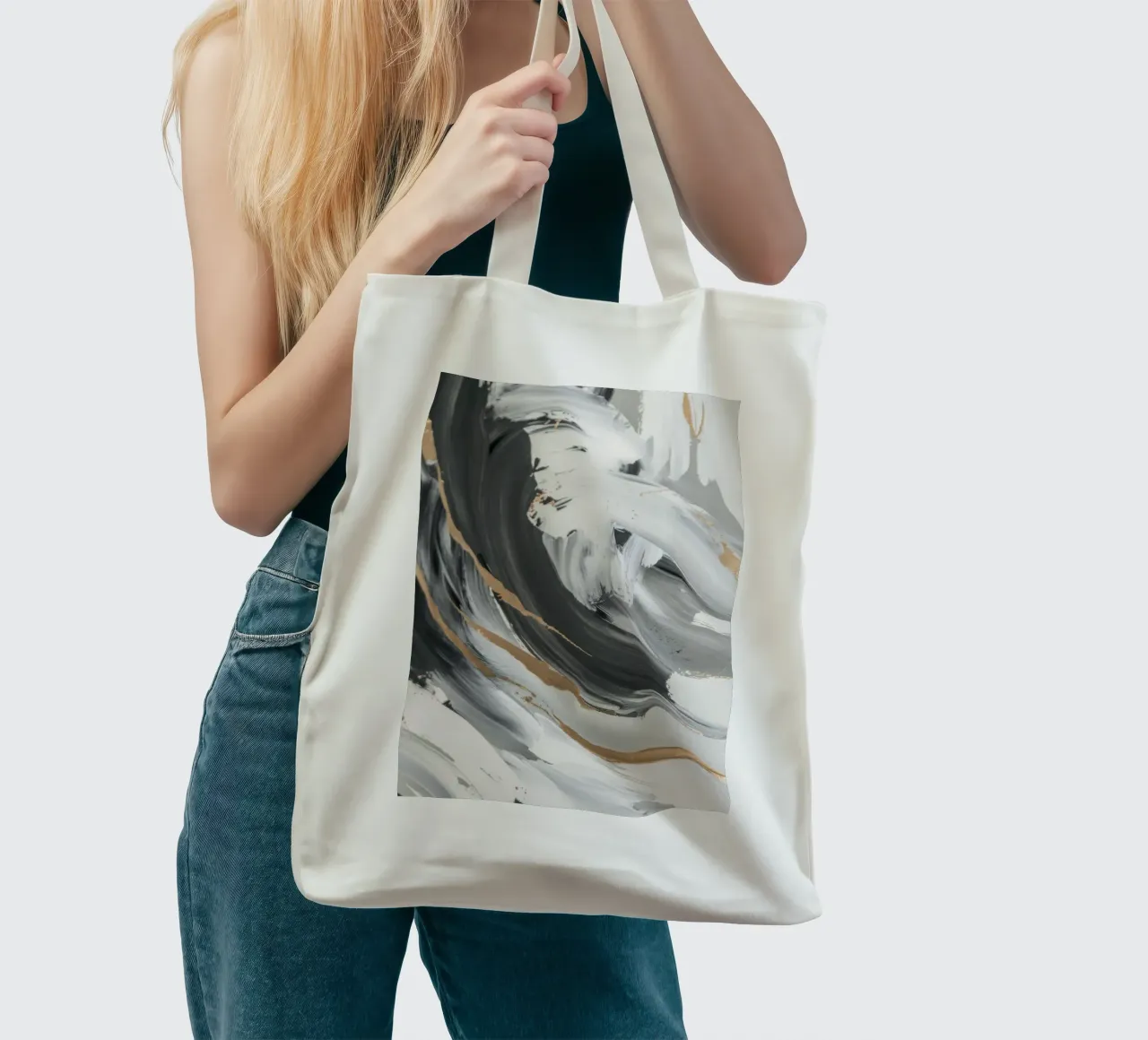 Essenza di vortice in scala di grigi borsa in juta da Monarch Arc