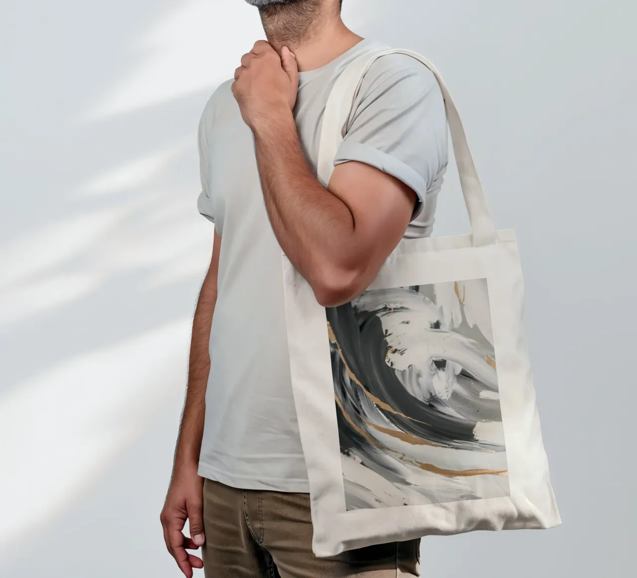 Essenza di vortice in scala di grigi borsa in juta da Monarch Arc