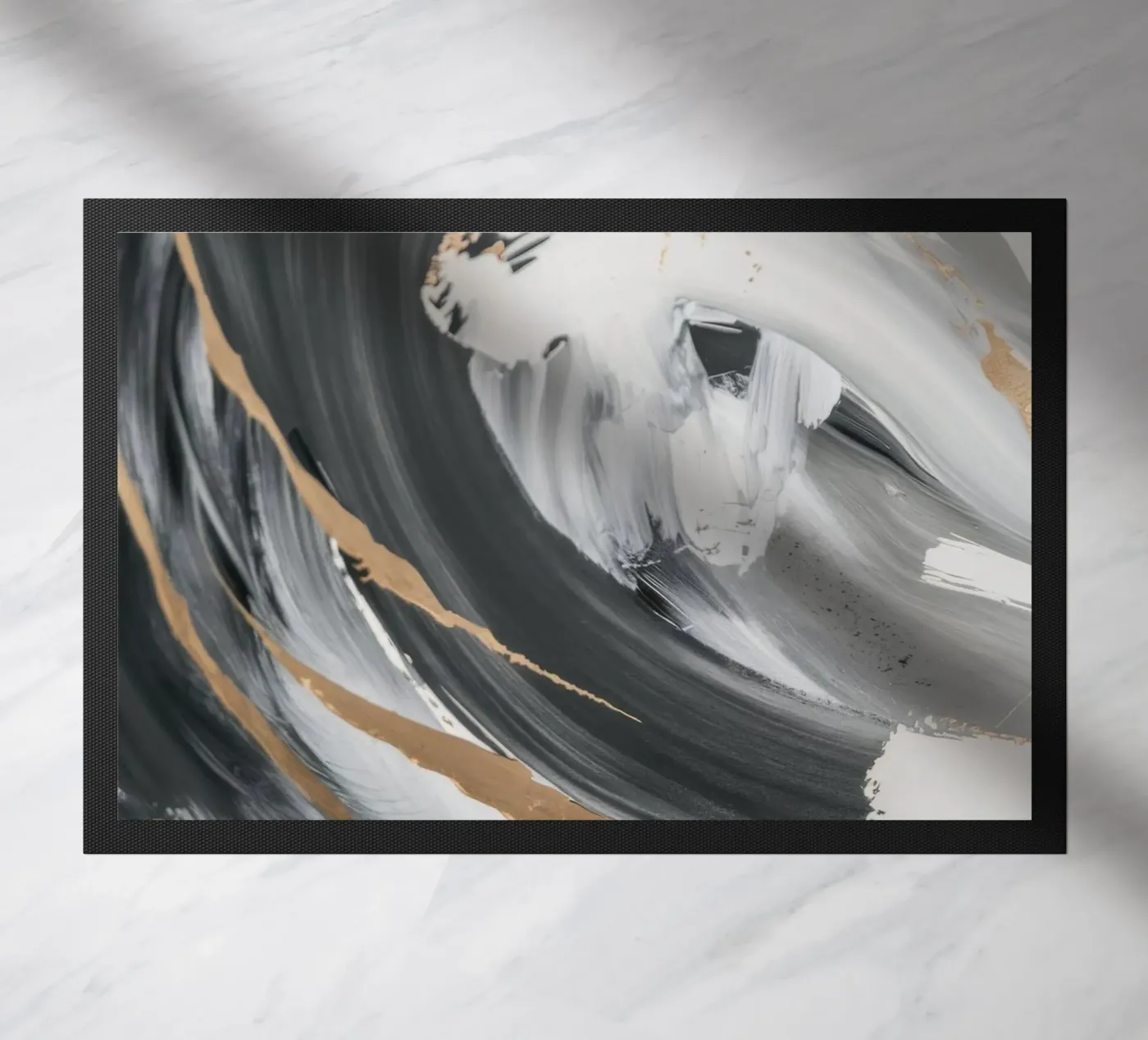 Grayscale Vortex Essence doormat by Monarch Arc