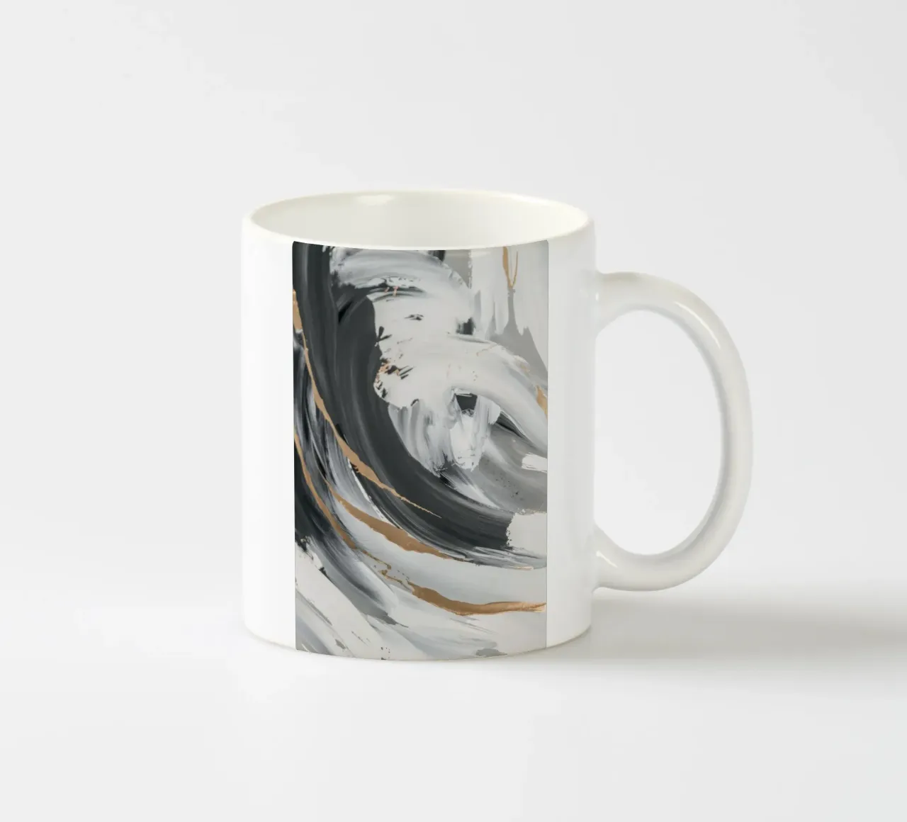 Grayscale Vortex Essence ceramic mug by Monarch Arc