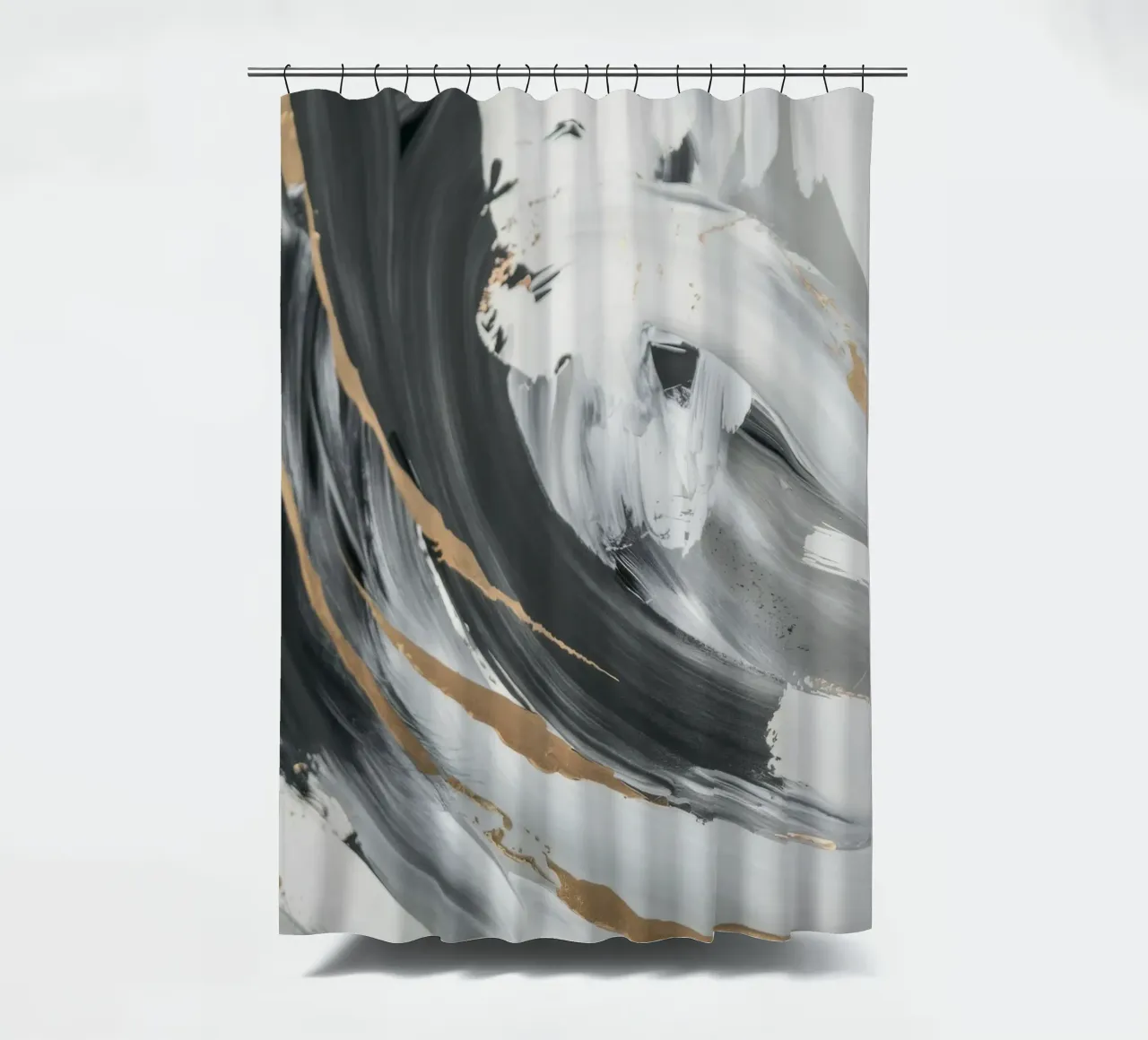 Grayscale Vortex Essence Duschvorhang von Monarch Arc