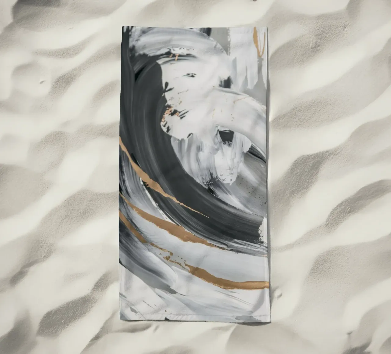 Grayscale Vortex Essence serviette de plage de Monarch Arc