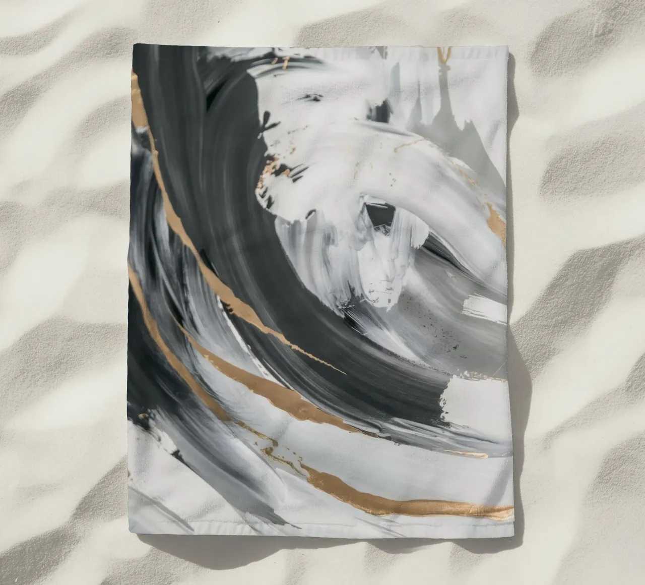 Grayscale Vortex Essence serviette de plage de Monarch Arc