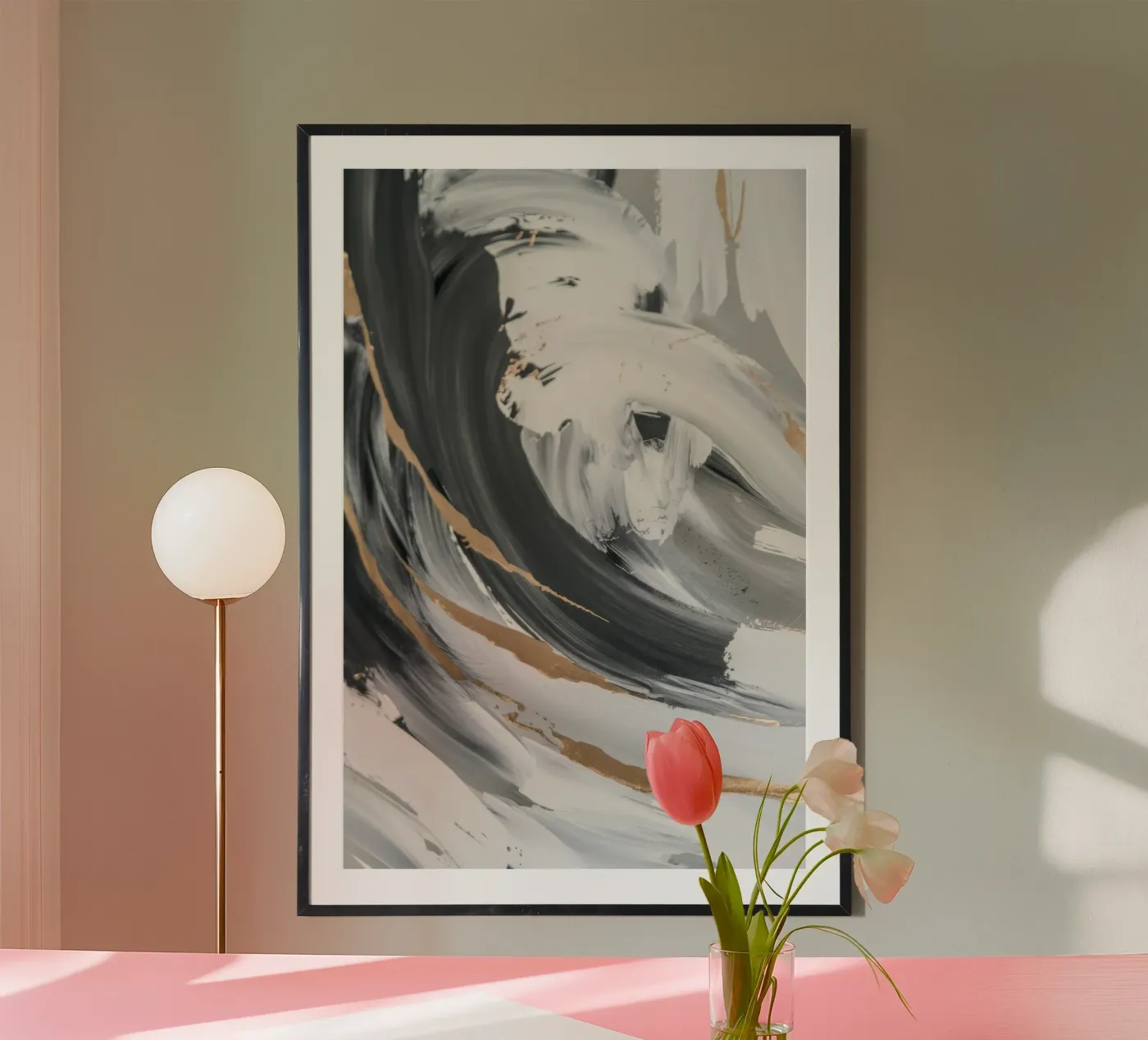 Grayscale Vortex Essence poster de Monarch Arc