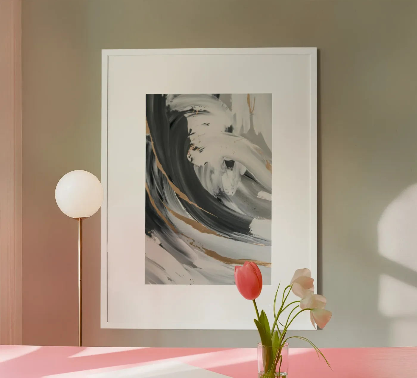 Grayscale Vortex Essence poster de Monarch Arc