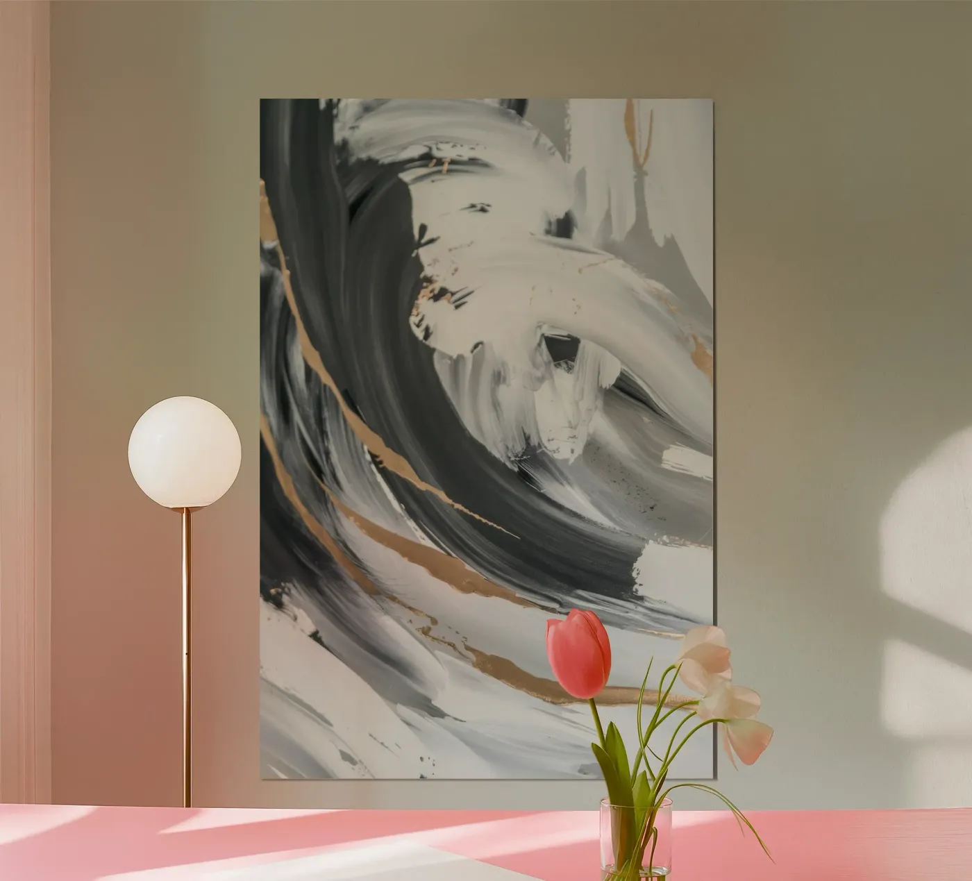 Grayscale Vortex Essence poster de Monarch Arc