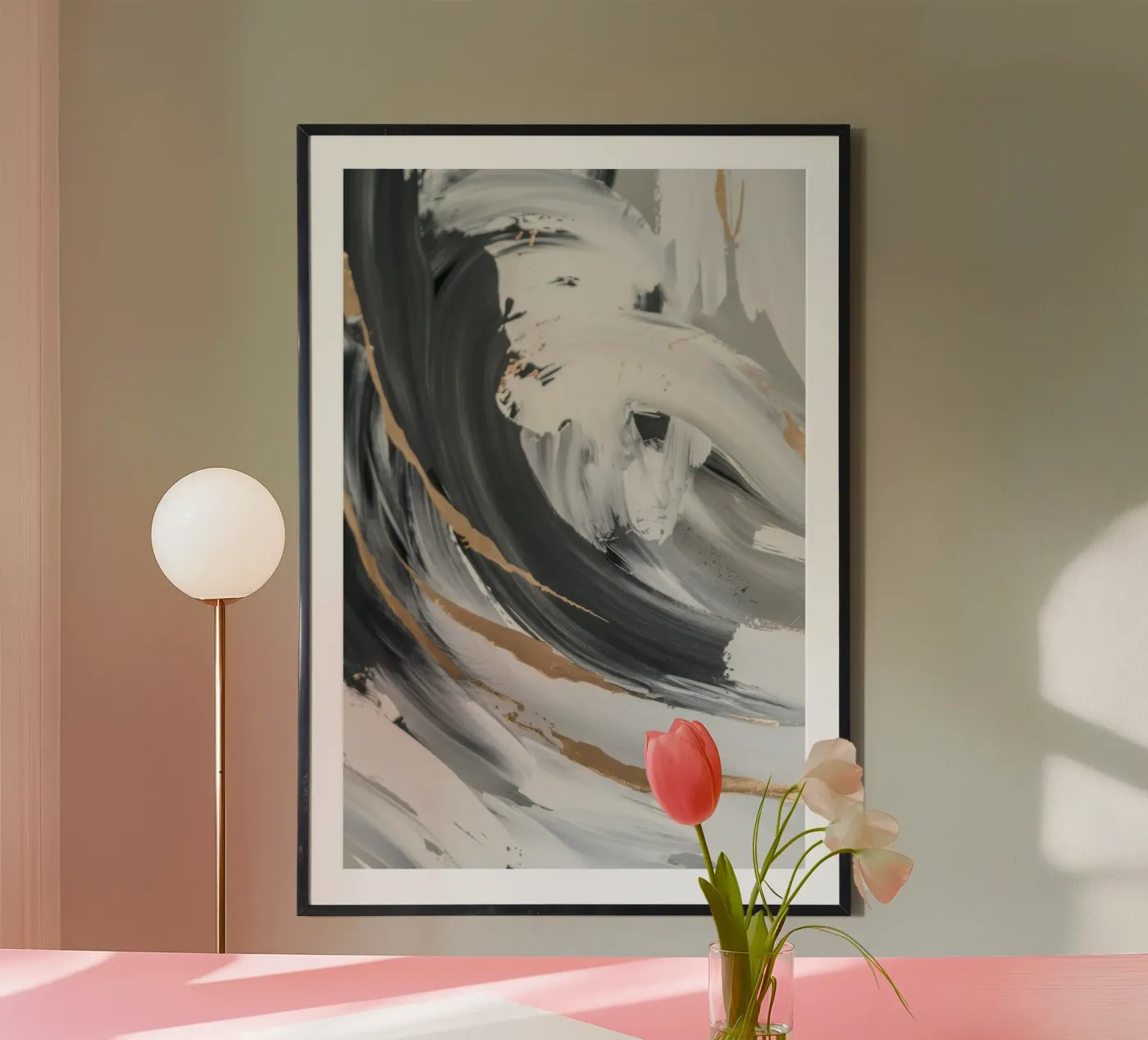 Grayscale Vortex Essence poster by Monarch Arc