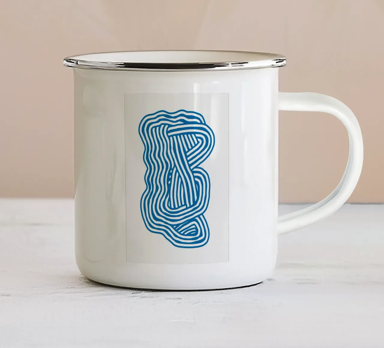 Line art Scultura tazza in smalto da Little Dean