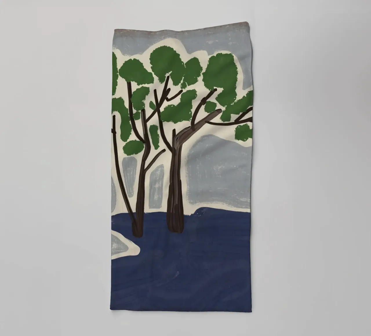 Tree sketch towel by Little Dean