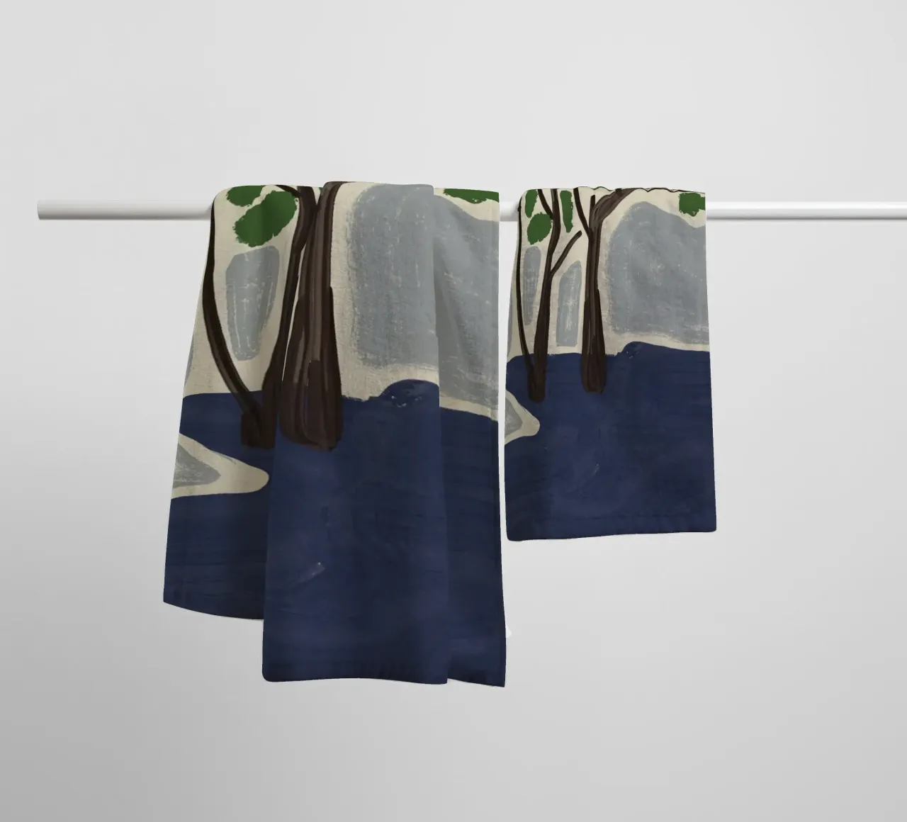 Tree sketch towel by Little Dean