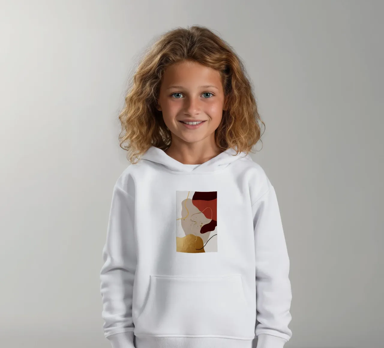 Earthen Hue Abstraction kids hoodie by Monarch Arc
