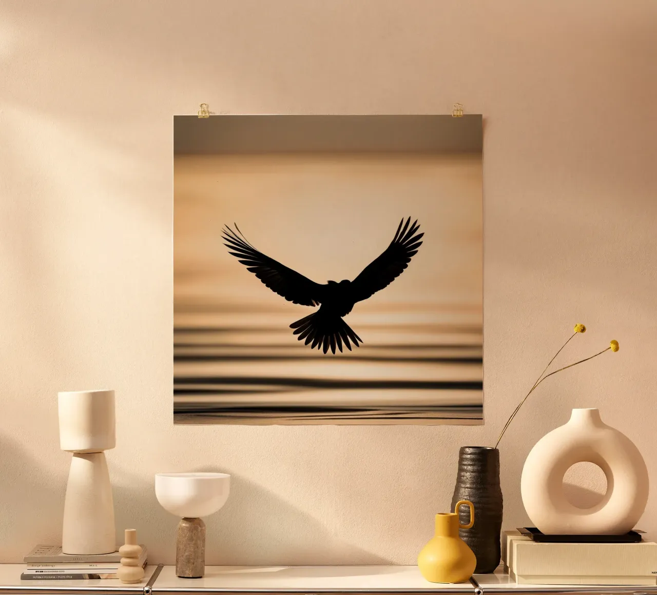 Le ali della libertà poster con telaio in legno da PhotoVibe Decor