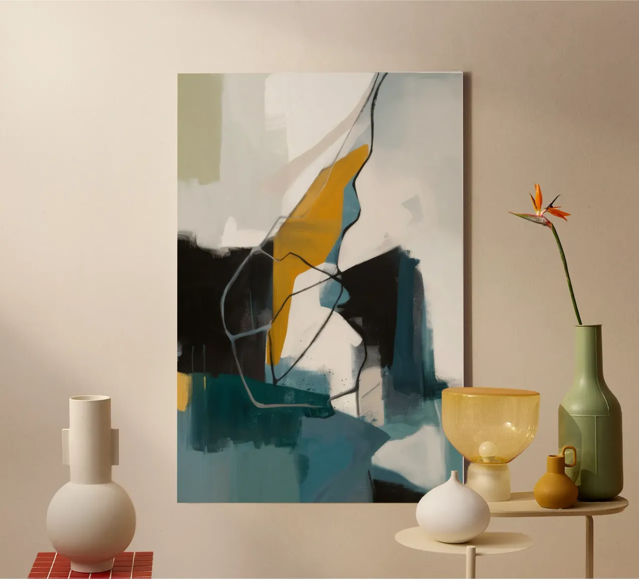 Abstracte bosdieptes canvas met Baklijst van Monarch Arc