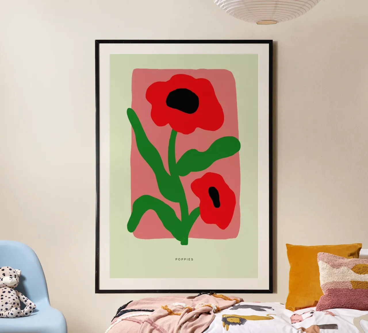 Poppies II poster con telaio in plastica da Studio One